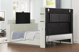 English Elm Lavish Modern 5-Piece Queen Bedroom Set With Fireplace Headboard, Tv Stand, And Storage Solutions B009S01408