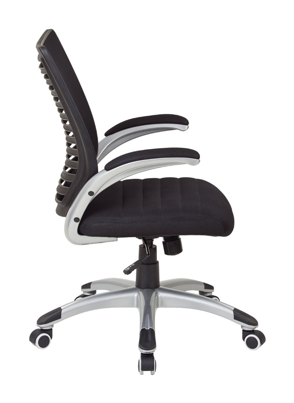 OSP Home Furnishings Mesh Back Managers Chair with Lumbar Support Padded Seat and Ergonomic Controls EMH69096-3