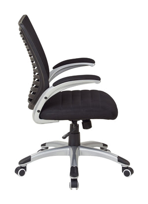 OSP Home Furnishings Mesh Back Managers Chair with Lumbar Support Padded Seat and Ergonomic Controls EMH69096-3
