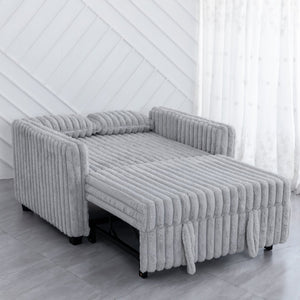 English Elm 3 in 1 Convertible Sleeper Sofa Bed with Plush Fabric, Spring Support, Cozy Skin-Friendly Comfort Light Gray W1767P195964