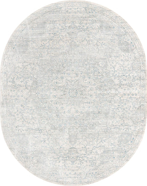 Unique Loom Newport Elms Machine Made Medallion Rug Gray, Ivory/Blue 7' 10" x 10' 2"