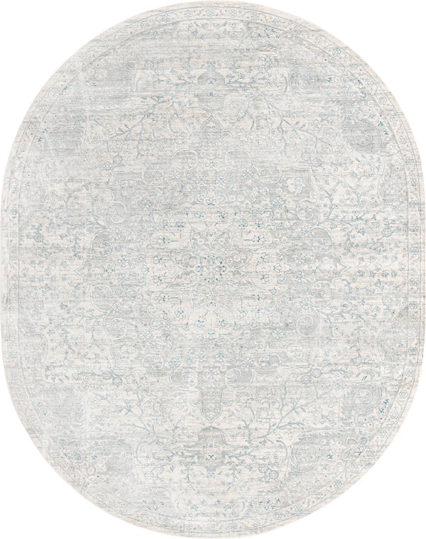 Unique Loom Newport Elms Machine Made Medallion Rug Gray, Ivory/Blue 7' 10" x 10' 2"