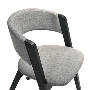 English Elm Rowan Gray Polyester Upholstered Dining Chair Set with Sleek Black Frame B2736P464867