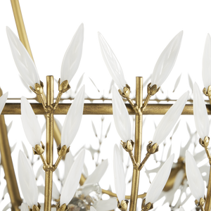 Magnum Opus Grande Chandelier: Exquisite Vintage-Style Fixture with Elegant Brass & White Glass Design