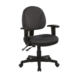OSP Home Furnishings Sculptured Ergonomic Office Chair with Lumbar Support and Greenguard Certified Padding Shale 8180-295