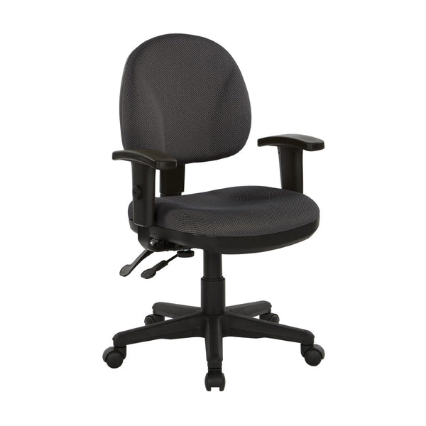 OSP Home Furnishings Sculptured Ergonomic Office Chair with Lumbar Support and Greenguard Certified Padding Shale 8180-295