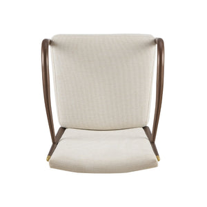 English Elm Modern Gold Accent Iron Frame Dining Arm Chairs Upholstered Set of Two for Elegant Spaces Brown+Beige N771P345830W