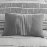 Madison Park Rhodes Farm House 4 Piece Stripe Comforter Set with Throw Pillow MP10-8372 Grey/Multi