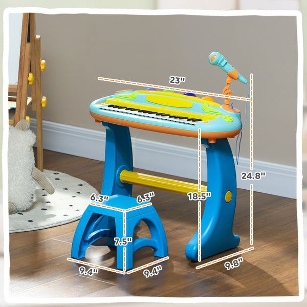 English Elm Qaba Kids Piano Toy Keyboard, 37-Key Musical Instrument Set For Toddlers With Lights & Microphone W2225P249791-GIGA