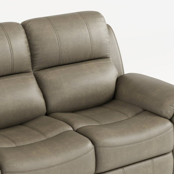 English Elm Breathable Fabric Power Reclining Sofa with Wireless Charging and Drop Down Console W1896141758