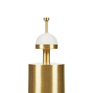 English Elm 1-piece Textured Ceramic Bedside Lamp Fluted Shade Brushed Gold Finial Warm Glow B035P482970