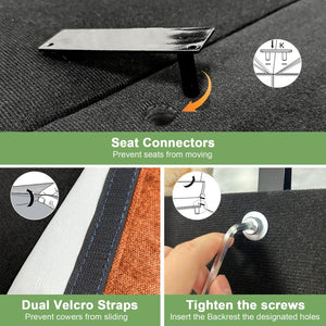 English Elm Upholstered Slipcovered Armchair & Wide Ottoman Set, Cozy Chenille Seating For Modern Living Room W3041S00122-GIGA