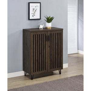 English Elm Clackamas Engineered Wood Shoe Cabinet with Hairpin Legs and Matte Gold Hardware Oak B062P440405