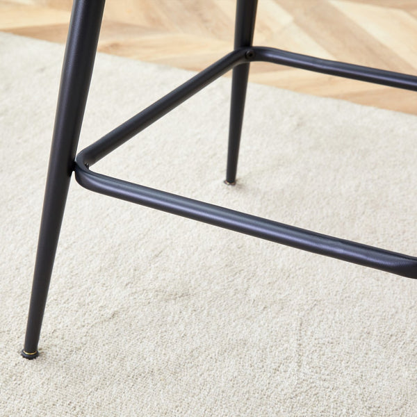 English Elm Two swivel bar stools set with breathable cotton-linen seats, 360° rotation, anti-rust electroplate frame Dark Gray W2920P281918