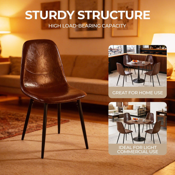 English Elm Pvc Sleek Matte Black Dining Chair Set of 4 for Kitchen Studio or Cafe Use W3766P436152