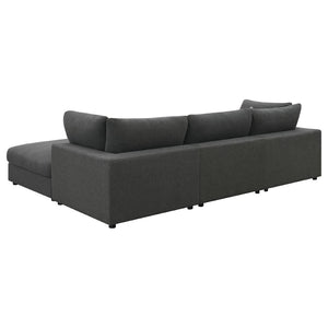 English Elm Rhette Charcoal 4-Piece Modular Sectional Set With Ottoman - Stylish Comfort & Versatile Design B062S00996-GIGA