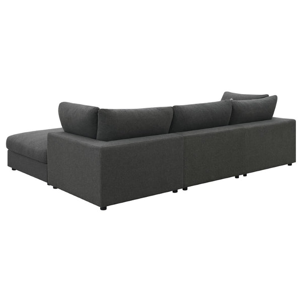 English Elm Rhette Charcoal 4-Piece Modular Sectional Set With Ottoman - Stylish Comfort & Versatile Design B062S00996-GIGA