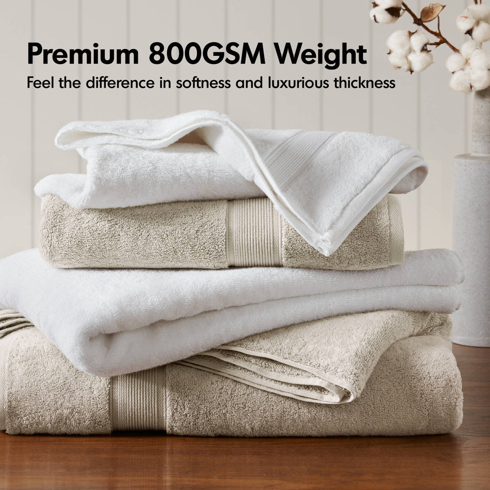 JLA Home Madison Park Signature - Ultra-Soft spa-quality 100% long-staple cotton towels—800 GSM plush, durable, antimicrobial, Oeko-Tex safe White MPS73-432