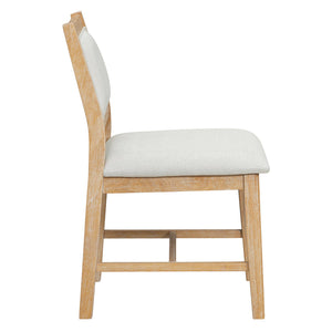 English Elm TREXM 7-Piece Retro Dining Table Set for 6 with Distressed Oak Veneer, Upholstered Comfort Chairs Natural ST000143AAN