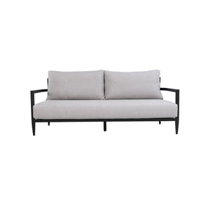 English Elm Modern Welded Aluminum Patio Bench Sofa with Sunbrella Cushion and Ergonomic Support W1886P428284