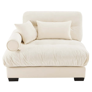 English Elm Milano Vintage Velvet Cloud Sofa Left Sectional with Bolster Arms and Throw Pillows W714P293246