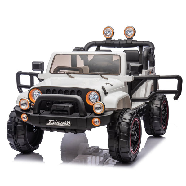 English Elm 24v Kids Electric Ride on Car with Parental Remote Rear Suspension and Bluetooth Audio White W1578P228746