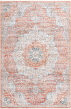 Unique Loom Newport Elms Machine Made Medallion Rug Red, Ivory/Light Blue/Terracotta/Rust Red 6' 1" x 9' 2"