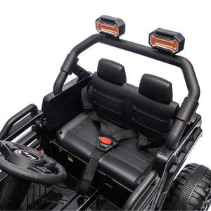 English Elm 12v Kids Electric Utv with 4-wheel Suspension Anti-collision Bar and 2-hour Battery Black W1578P343329