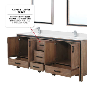 English Elm Rustic Barnwood Double Bath Vanity 80" W x 22" D with Cultured Marble Top, Chrome Faucet & Mirrors B2731S01146