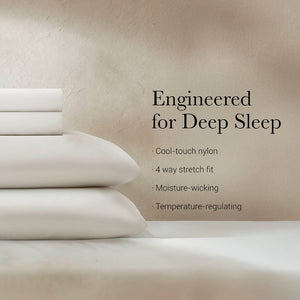 English Elm 4-piece Queen Jersey Knit Sheet Set Cooling Stretch Nylon Blend Soft Sleepers B035P408283