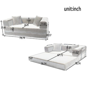 English Elm Double Convertible Corduroy Sleeper Sofa High Density Foam Wide Armrest Studio Bed W3064P245390