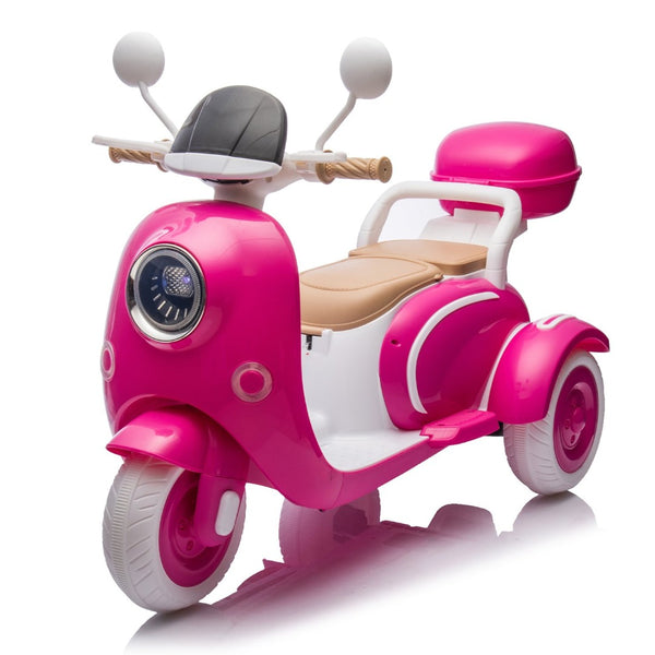 English Elm 12v Dual Motor Two Seater Kids Electric Motorcycle with Bluetooth Led and Foldable Adult Seat W1578P283697