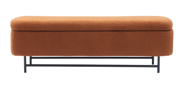 English Elm Bench Upholstered Brown Indoor Accent For Living Room, Bedroom, Entryway - Multi-Functional & Cozy T3903P372084