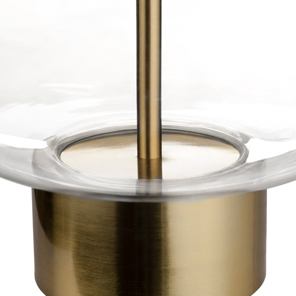 Crestview Collection 28.25"H Elegant Glass Table Lamp With Antiqued Gold Accents & Brown Linen Shade For Timeless Style   Cvazbs129