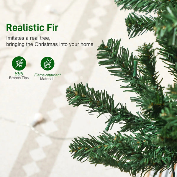 English Elm 6ft Slim Fir Artificial Tree 899 Tips 240 Led Multicolor Lights Remote Holiday T3971P412545
