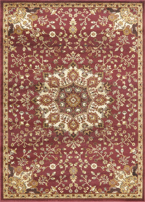 English Elm Classic Medallion Area Rug Traditional Low Pile Design for Living Room or Dining Space B186P452294