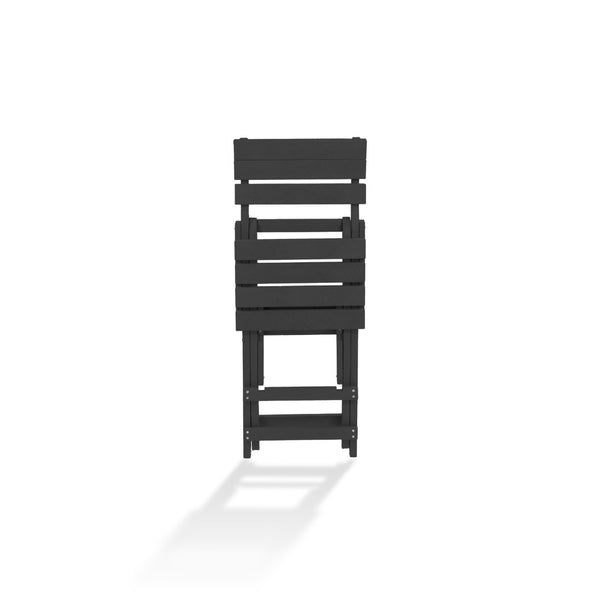 English Elm Harbor Point Recycled Hdpe Outdoor Folding Bar Stool Patio Deck All Season Seating Black B2745P409652