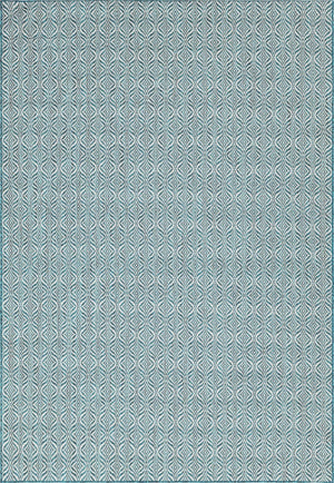 Unique Loom Outdoor Trellis Deco Trellis Machine Made Trellis Rug Teal, Ivory 8' 0" x 11' 4"