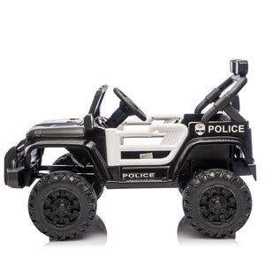 English Elm 12v Kids Police Ride on Car with Remote Control Dual Motors Suspension and Bluetooth W1578P353183