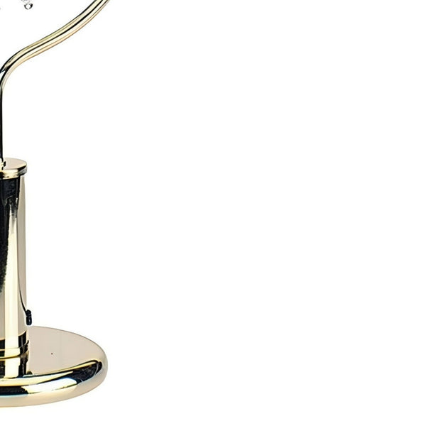 English Elm 27" Tall Metal Table Lamp - Luxurious Gold Finish With Crystal Chandelier Accents For Glamorous Style B072116150