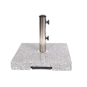 English Elm Christopher Knight Home® - MOJAVE Granite Umbrella Base Natural Grey - Heavy 22" Square Stone Stand, Stainless Pole Support N775P256431N