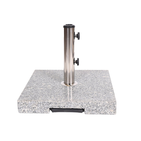 English Elm Christopher Knight Home® - MOJAVE Granite Umbrella Base Natural Grey - Heavy 22" Square Stone Stand, Stainless Pole Support N775P256431N