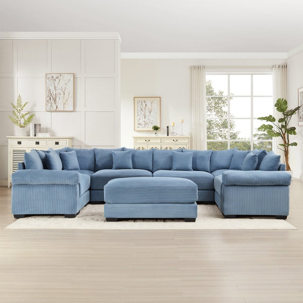 English Elm Oversized Modular Sectional Couch - Cloud-Like Comfort, Ergonomic Design, Soft Corduroy, Versatile Layout W714S01362-GIGA