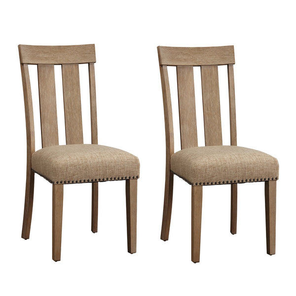 English Elm Beige Tufted Back Arm Chairs Set of 2 — Vintage-Inspired Upholstered Dining Accent Seating with Elegant Legs Beige B062P186532
