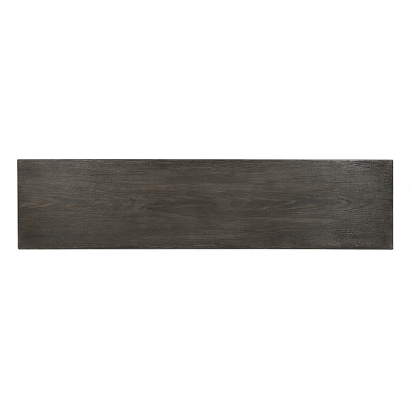 English Elm Christopher Knight Home® - Outdoor Aluminum Dining Bench with Wood‑Like Finish and Black Powder‑Coated Steel X‑Frame, Durable Stylish Seating Grey+Black 61625.00BGRYMP1