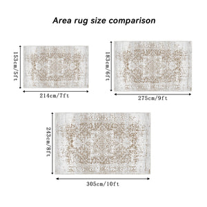 English Elm Area Rug 6X9 Vintage Bohemia - Non-Slip, Washable Floral Design For Elegant Living Spaces & Durability W2907P265143