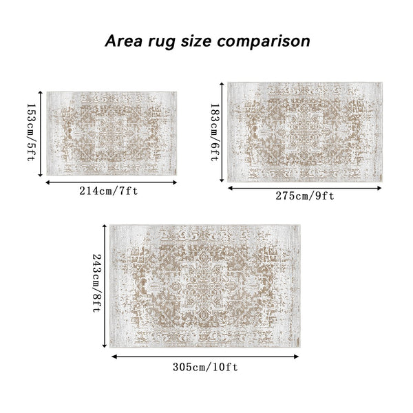 English Elm Area Rug 6X9 Vintage Bohemia - Non-Slip, Washable Floral Design For Elegant Living Spaces & Durability W2907P265143