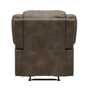 English Elm Modern Fairview Recliner Chair Plush Microfiber Manual Reclining Pillowtop Arms Solid Wood Frame Brown 35 L x 30.5 W x 26.5 H B011P188423
