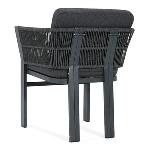 English Elm Outdoor Woven Rattan Aluminum Dining Chairs Set of 2 Coastal Patio Seating Grey N779P368549G