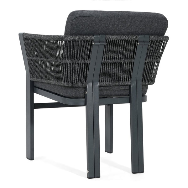 English Elm Outdoor Woven Rattan Aluminum Dining Chairs Set of 2 Coastal Patio Seating Grey N779P368549G
